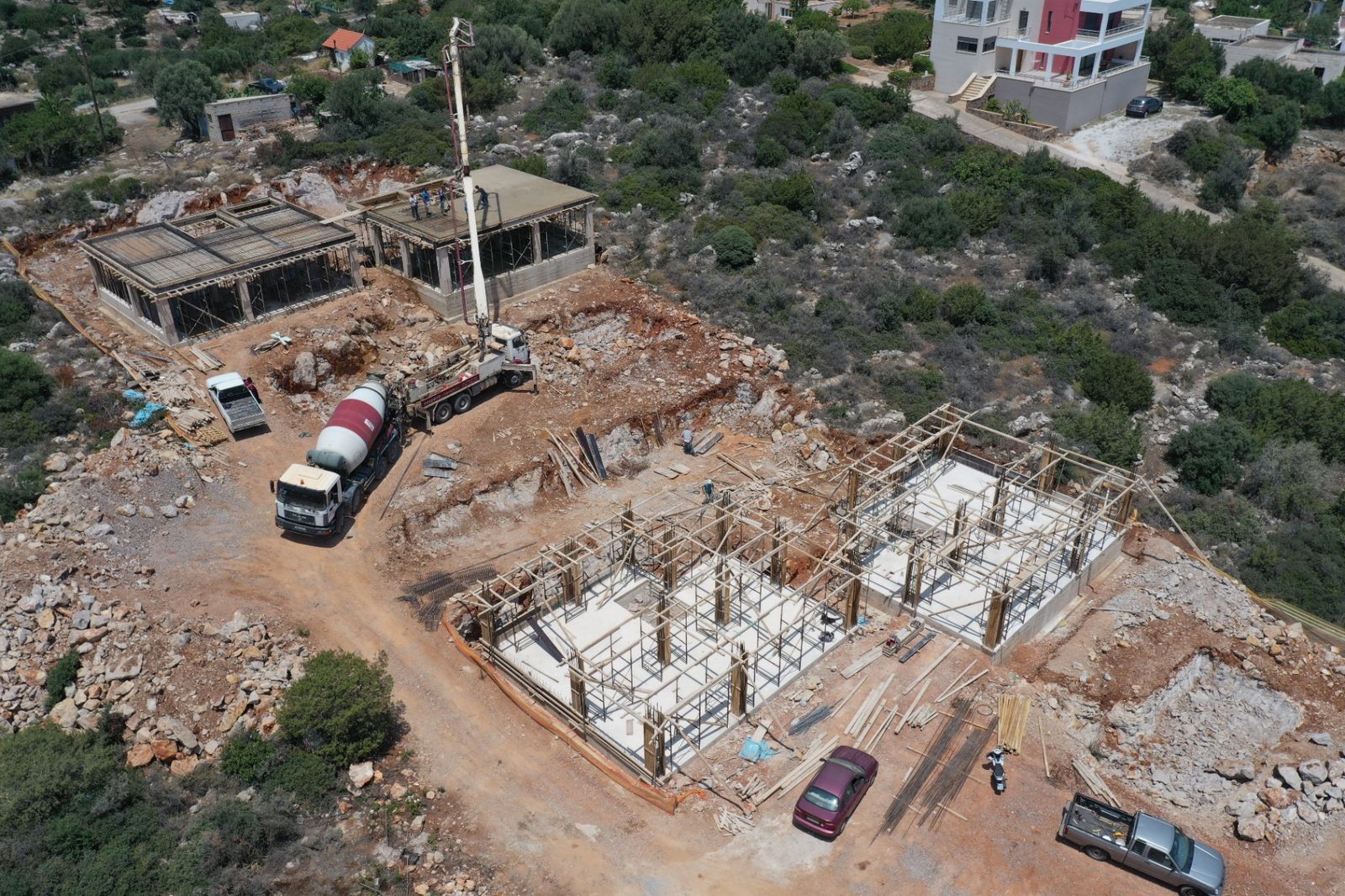 Aerial view of the Private Blue site during construction